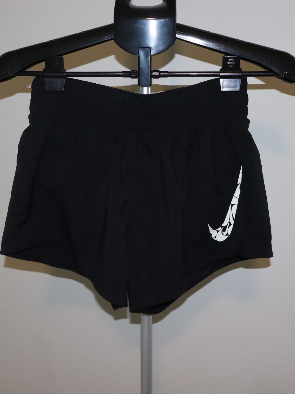Nike Black Women’s Athletic Shorts with White Swoosh